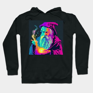 Wizard Casting a Spell Pop Art 3 Hoodie